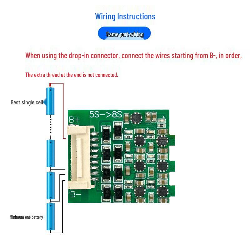 2-8 Series Inductive & Capacitive Balancing for 18650 Batteries: 1.2A Active, 0.6A Passive