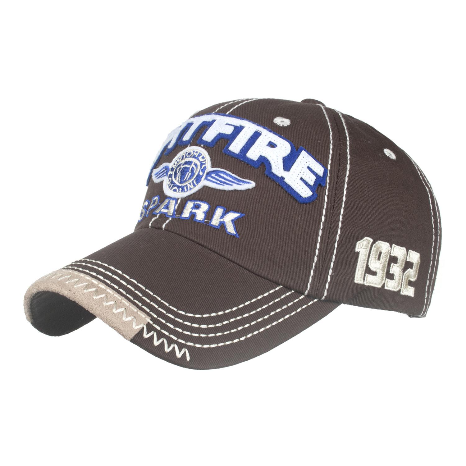 

Spring and summer new alphabet patch embroidered baseball cap men s and women s Korean version cap spring and summer sun hat trendy hat Adjustable темно-коричневого кольору