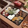 Vintage Kitchen Countertop Draining Mat Tableware Mat Non-Slip Mat Microwave Oven Top Mat Placemat Heat Insulation Mat