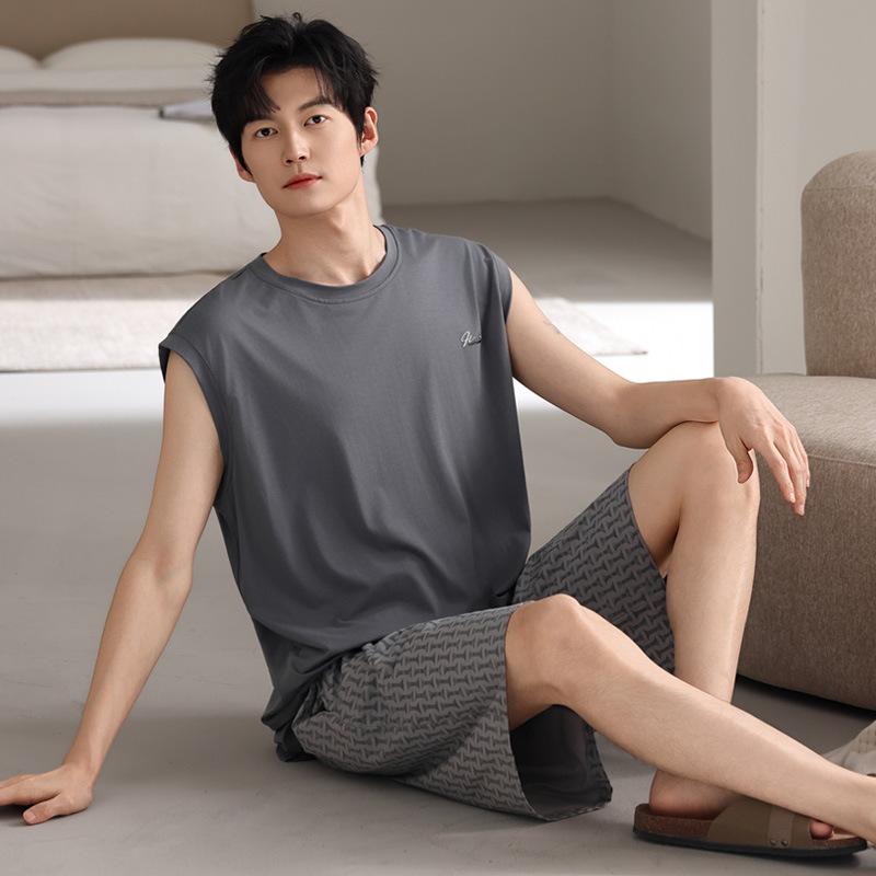 Pajamas Men's Summer Modal Sleeveless Vest Shorts Thin Casual Wear Relaxation Loungewear Set