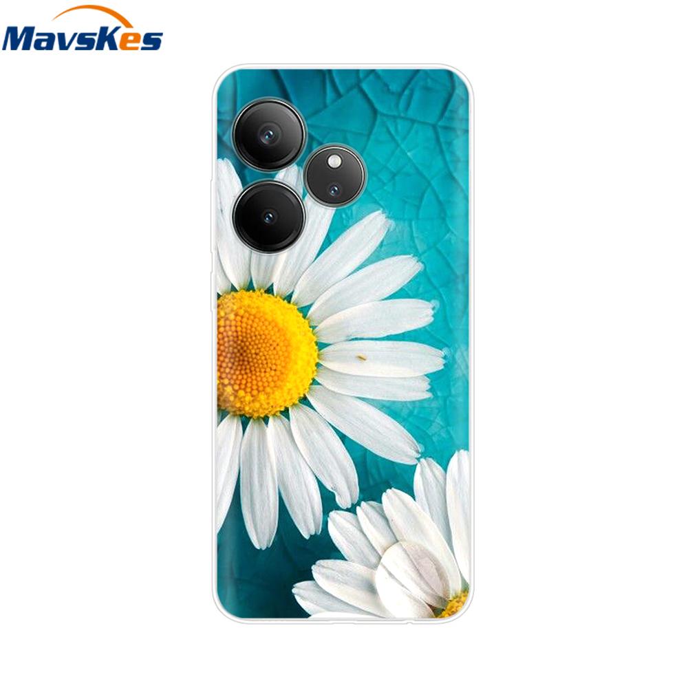 For Realme GT 6T Case Soft TPU Clear Painted Back Cover For Realme GT 6 Case GT6 6T Transparent Bumper RealmeGT6 Cute Protector