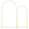 Arch Backdrop Stand, Set of 2, 2.2 m and 1.8 m, Stable Structure, Easy Assembly, Gold Metal Arch Backdrop Stand for Wedding, Birthday Party,