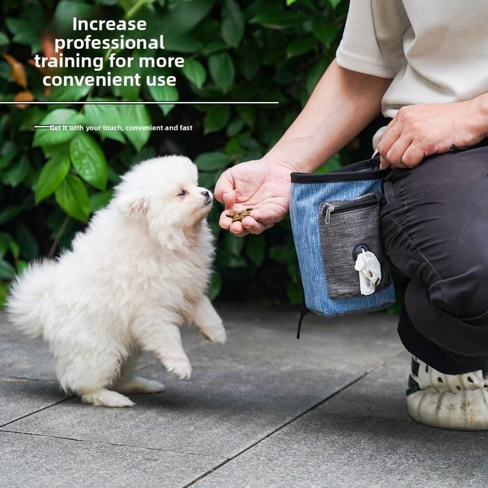 Multi-Pocket Puppy Snack Reward Bag Hands-Free Pet Snack Container Poo Bag Holder  Daily Walks