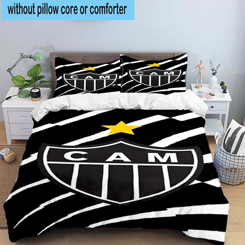 3er Set Bettwäsche Clube Atlético Mineiro Mit Wappen Bettbezug Verschluss Enthält 1 Bettbezug & 2 Kissenbezüge Bettwäsche Sets Heimdekoration Geschenke