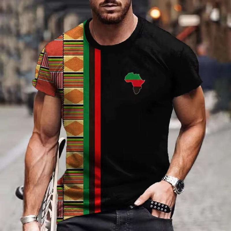 Men’s T Shirt Ethnic Tribal Dashiki T-Shirts African Patterns 3D Print Men Short Sleeve 0 Neck Harajuku Tees Tops Clothing
