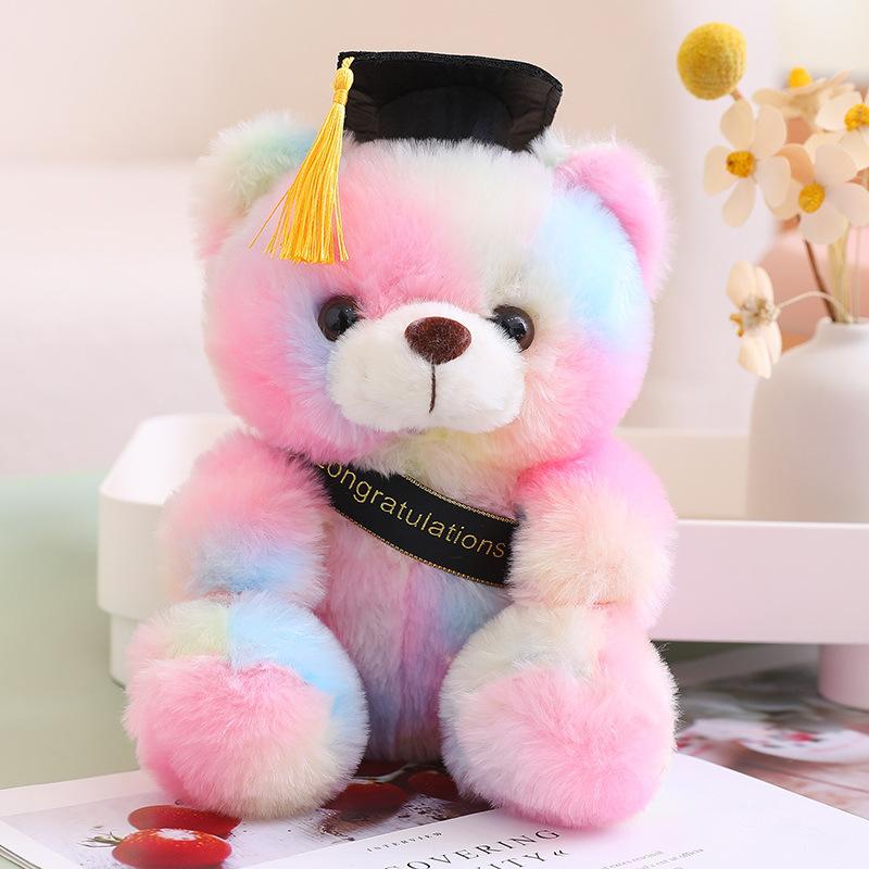Cute Dress Colorful Doctor Bear Doll Plush Toy Teddy Bear Graduation Bear Doll Student Graduation Gift