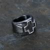 Anillo de Cruz de Acero de Titanio Punk Gótico Unisex Plata Joyería Estilo Vintage