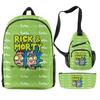 3D Digital Printing Backwoods Cigar Backpack Shoulder Bag Pencil Case Three-Piece Set