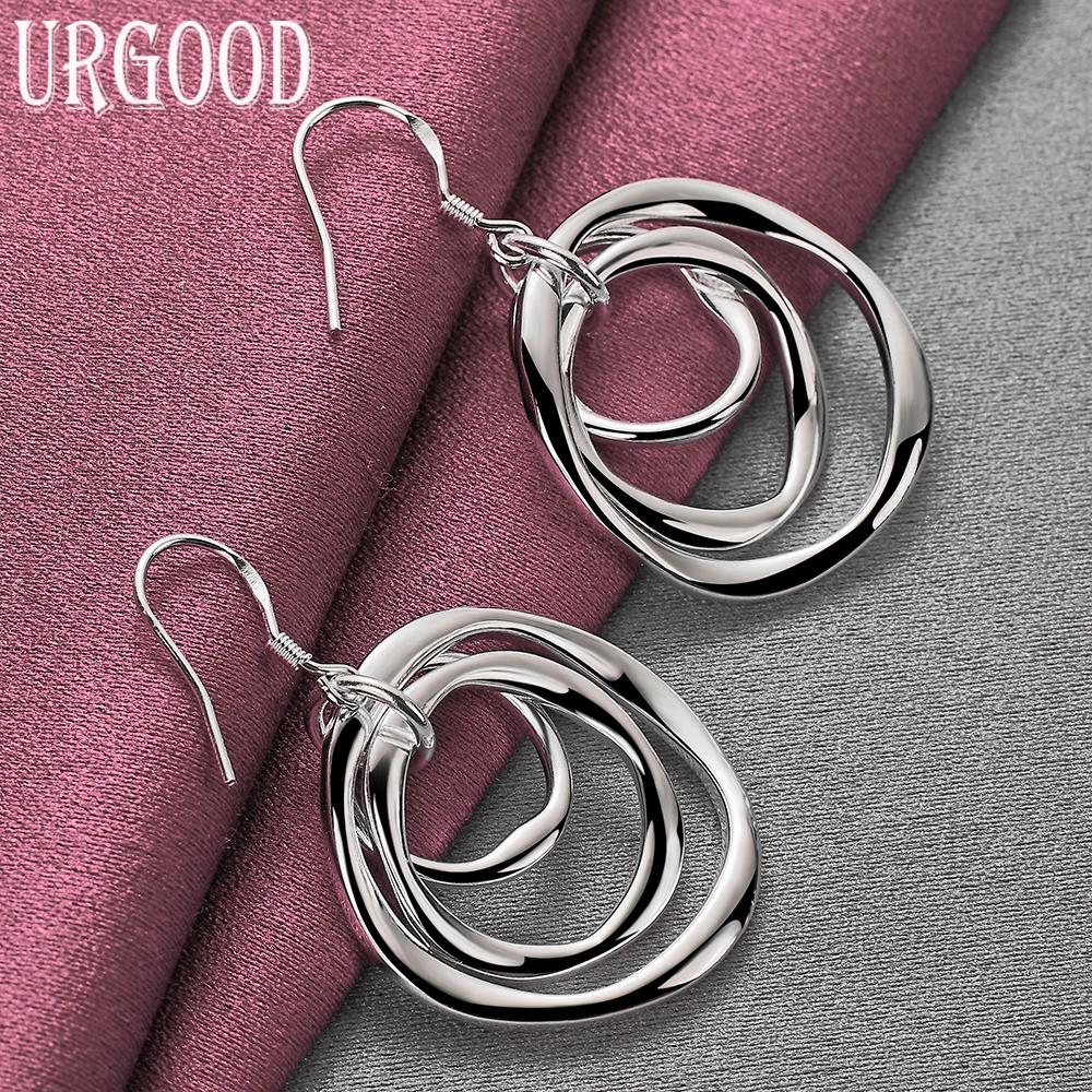 925 Sterling Silver Fashion Hoop Earrings Wedding Jewelry