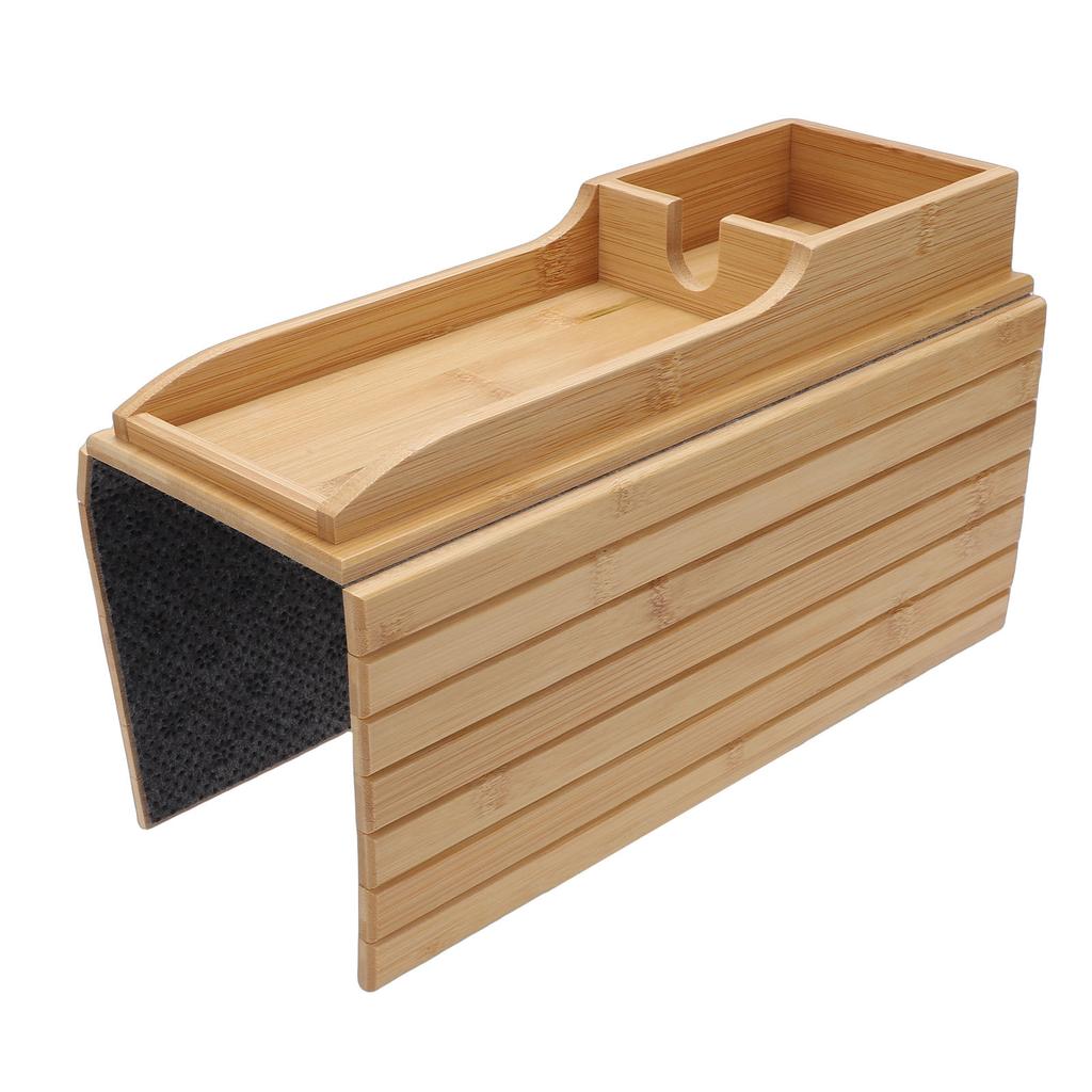 Sofa Arm Tray Anti Slip Foldable Wood Couch Armrest Table for Phone Tablet Cup Remote Control Snacks