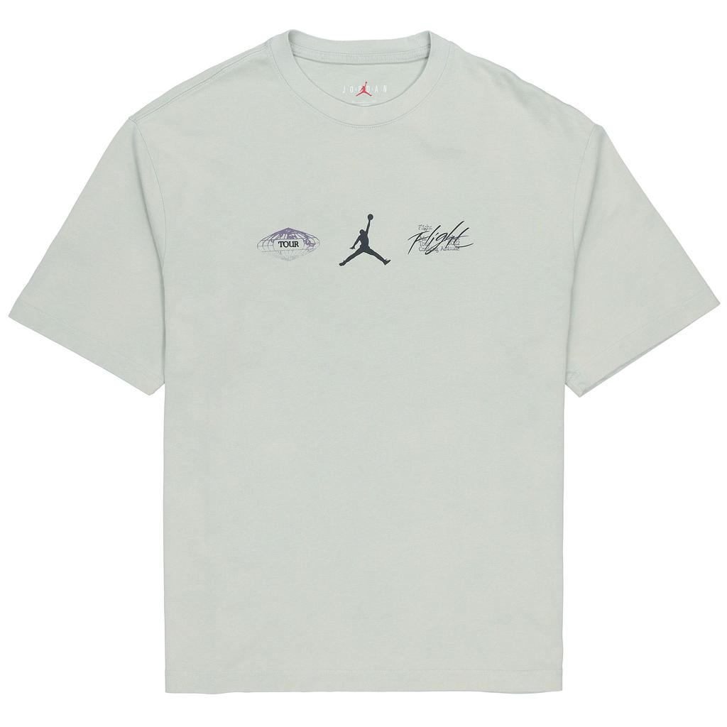 Jordan Character Letter Print Casual Crew Neck Short Sleeve T-Shirt Men Tops Aqua-Blue DM1445-017