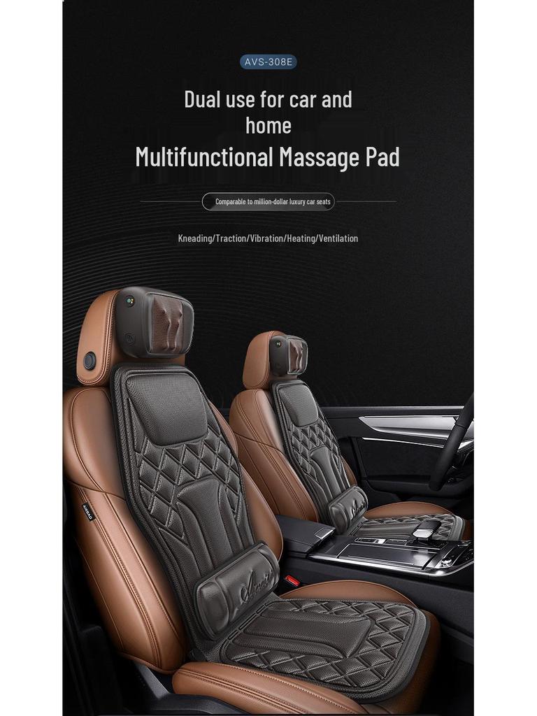 Enlong Multifunctional Heated Vibration Neck & Back Massager Cushion for Car and Home Use