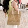 Summer Hollow Woven Handbag Temperament Sweet Women Shoulder Satchel Casual Large Capacity Shopping Bag