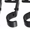 3PCS Adjustable Curtain Rod Brackets Iron Curtain Rod Support Hanger for Wall Black