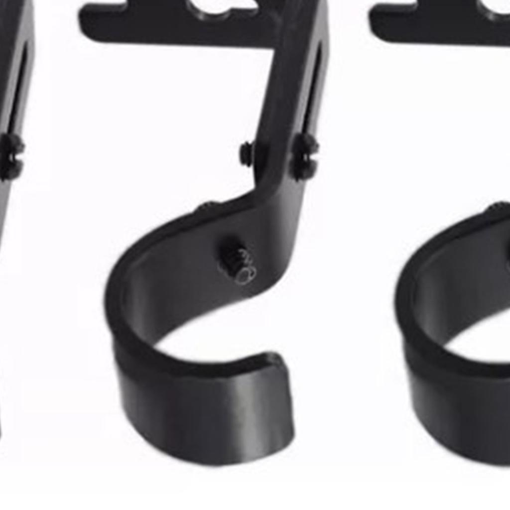 3PCS Adjustable Curtain Rod Brackets Iron Curtain Rod Support Hanger for Wall Black