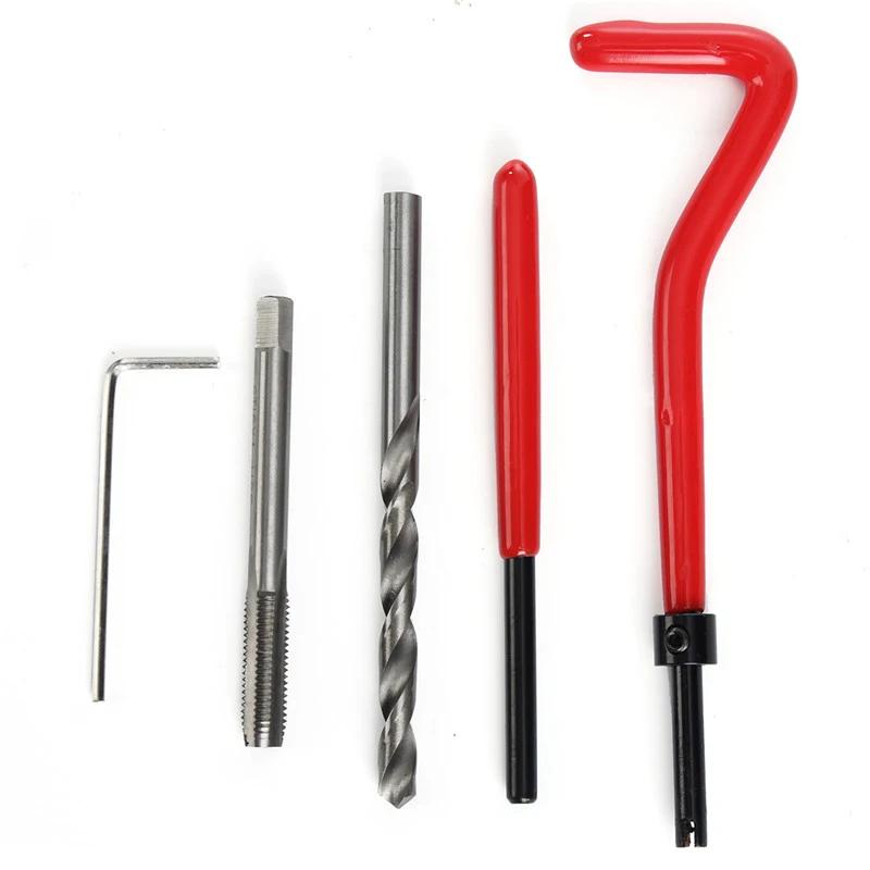 30pcs Car Pro Coil Drill Tool Metric Thread Repair Insert Kit M6 for Helicoil Car Repair Tools Coarse Crowbar