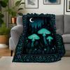 Glow-in-the-Dark Forest Mushroom Wall Art PrintBlanket Flannel Throw Blanket for Sofa, Bed, Travel, Camping, Office, Couch, Chair, And Bed G