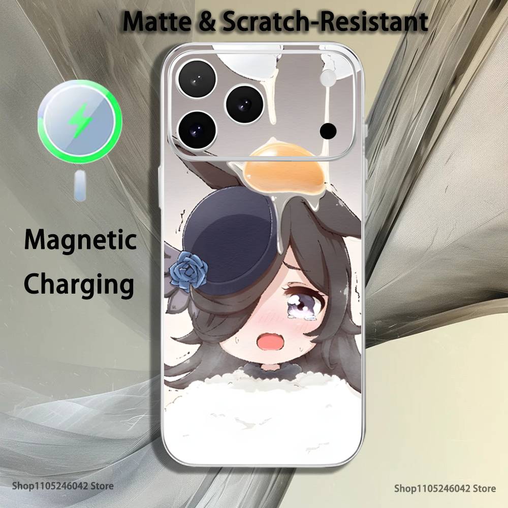 P-Pretty Anime D-Derby Cute For iPhone 17,16,15,14,13,12,11,Pro,Max,Plus Transparent White Phone Case Magnetic Wireless Charging