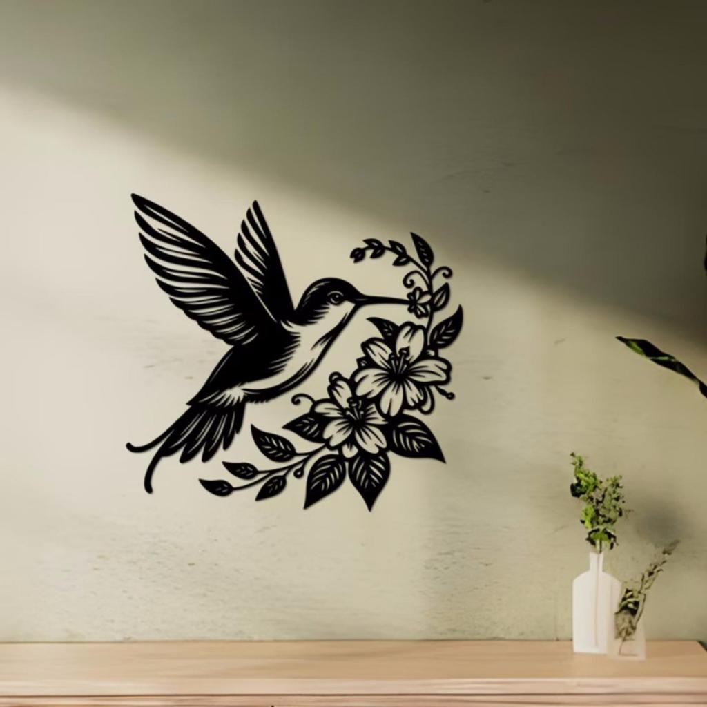 Metal Hummingbird Wall Artistic natureInspired Silhouette Decor