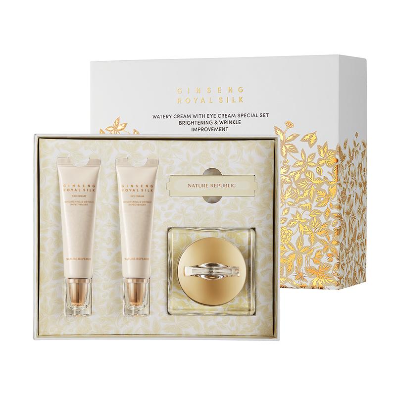 NATURE REPUBLIC Ginseng Royal Silk Watery Cream with Eye Cream Special Set (Cream 60ml & Eye Cream 30ml  X2) cream+eyecreamSET