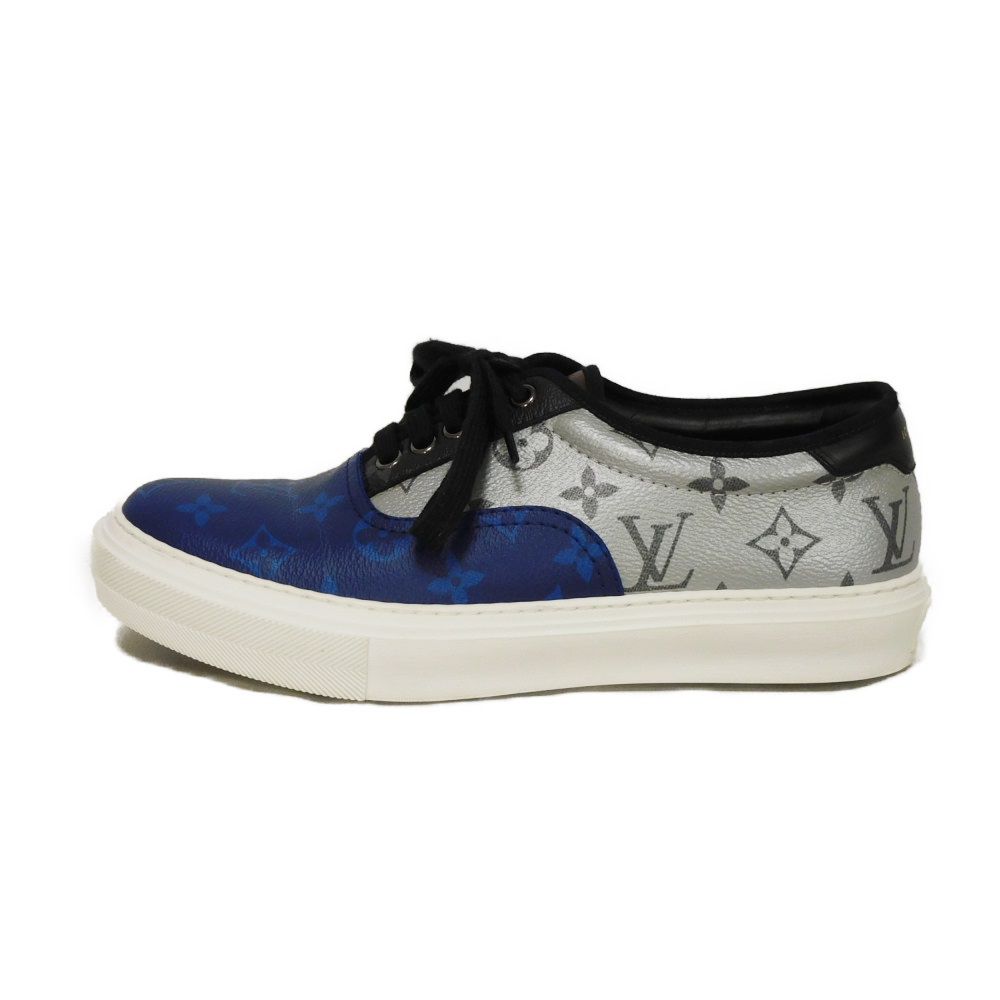 Used 12564 Trocadero Line 7896 6 Eclipse Black Silver Blue Low-Cut 9.8" Monogram Cobalt Men's from Japan AUTHENTIC