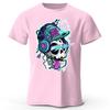 Hip-hop Rock Style Skull Print Cotton Short Sleeves Men Loose Oversized T-shirt Tops
