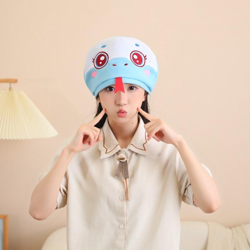 Schlangenmaskottchen, grüne Schlange, weiße Schlangen-Kapuzenmütze, Foto-Requisiten, Cartoon-Kapuze, Bühnenrequisiten