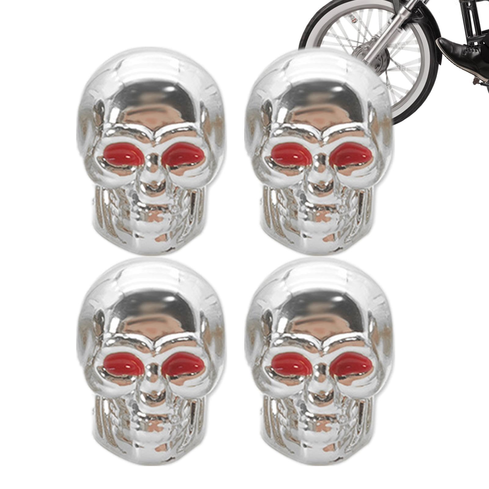 

Skull Tire Valve Caps, Skull Valve Stem Caps - 4 Pcs of Vista Car Please refer to the description срібний