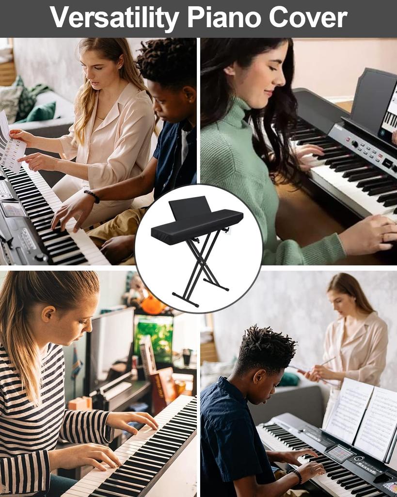 Piano Keyboard Covers for Digital Electric Pianos, Full Cover Drawstring Lock Music keyboard Protector Cover For 61 & 88 Keys