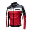 New Men's Splicing Fashion Leather Jacket Jacket New Locomotive Leather Jacket Large Size Men's Clothing
