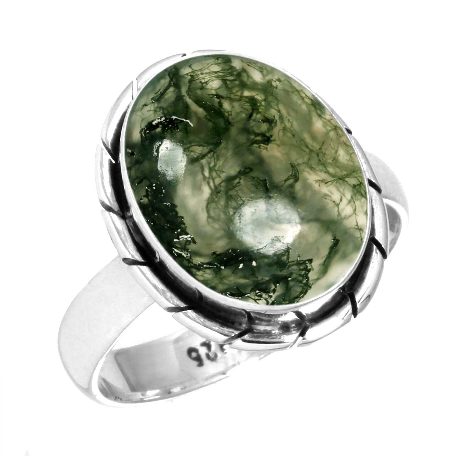 

Кольцо из стерлингового серебра 925 пробы Женское Драгоценный камень Ручная работа Ювелирные изделия Подарок на День матери Мукаит Монтанский агат Моховой агат Шипастый устричный Родонит Глаз Шивы Винтаж 7.5