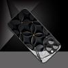 Black gold line flower pattern tempered glass phone case suitable for iPhone 17 16 15 14 13 12 11 Pro Max Plus scratch resistant