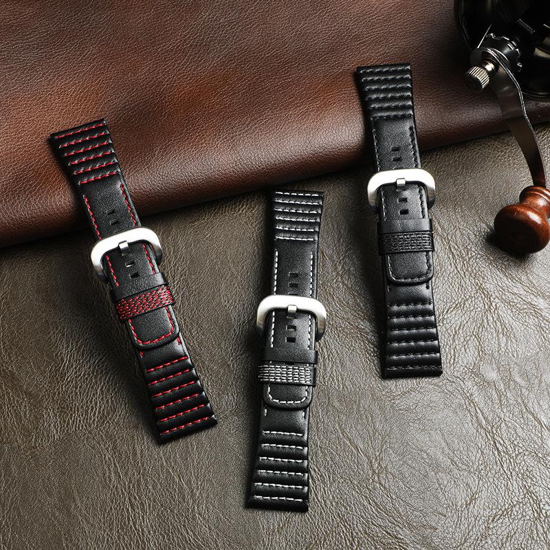 Seven Friday, Correa de Cuero Genuino Adecuada para 28 mm, Piel de Vaca de Primera Capa de Alto Valor, Pulsera Suave y Transpirable, Producto Nuevo.