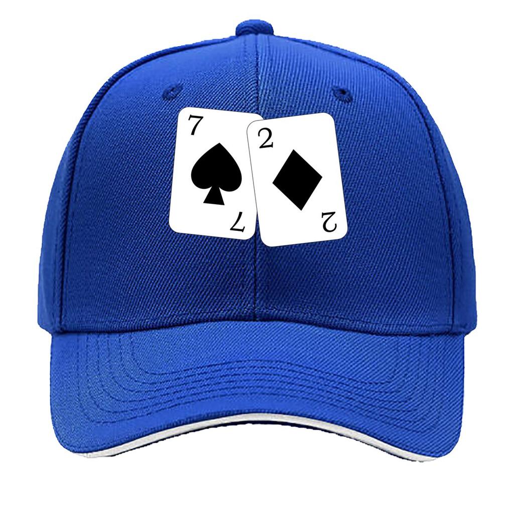 Classic Spade 7  Diamond 2 Card pattern Sandwich Baseball Cap For WoUnisexs Unisex FeUnisex Beach Dad Hat