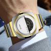 Unique Design Creative Men Watches Top Brand Luxury Fashion Men Wrist Watches Male Clock Gold Stainless Steel Band Dropship