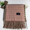 Plaid Scarf Women's Winter Korean Style Atmosphere Neck Protector Cute Thickened Warm Red Scarf Shawl Thickened with Tassels