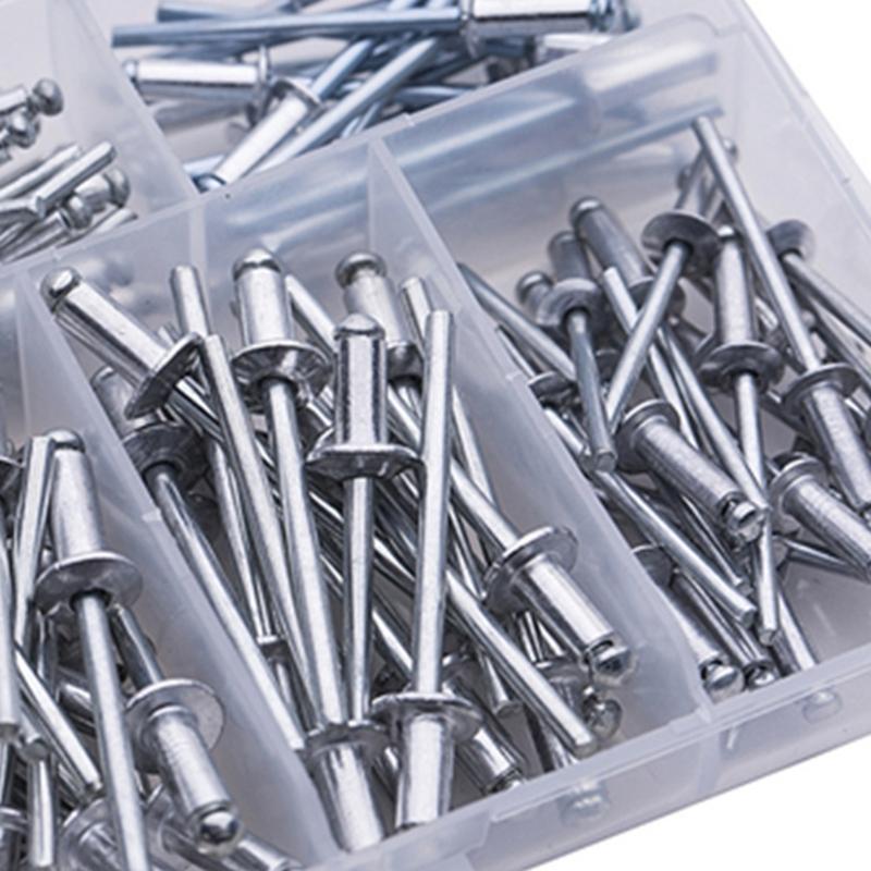 120pcs Aluminum Rivets Set Blind Rivets Heavy Duty Rivets Automotive Repair Rivets for Metal Sheet Connection & Repair