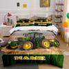 Name Customized Tractor Printed 3PC Quilt Cover Pillowcase Bedding Set Children Adult Comfortable Bedding Set Luxury Gift