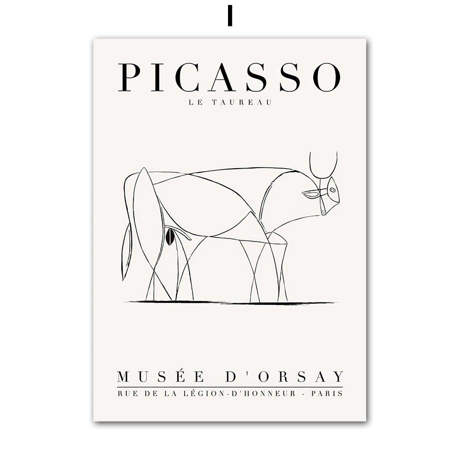 

Абстрактная фигура, линия, колбаса, собака, кошка, Пикассо, настенная живопись на холсте, плакаты на скандинавскую тему и принты, настенные панно, декор для гостиной A4 21X30cm No Framed