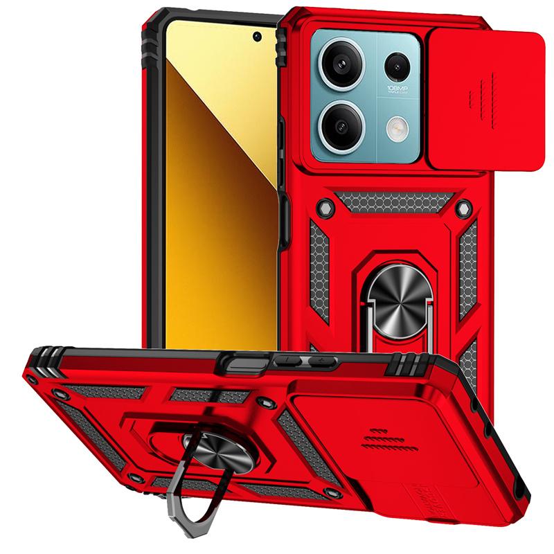 Armor Funda For Xiaomi Poco X6 5G Slide Camera Lens Protect Phone Case For Pocox6 Pocco Poxo Poko Little X6 X 6 6X 5G Back Cover