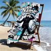 Custom Name Personalized Jujutsu Kaisen Print Beach Towel, for Trip Camping Beach Party Home Decor, Birthday Gift for Family & Friends