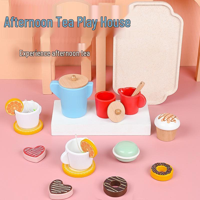 

Children s Wooden Afternoon Tea Pretend Play Set for Logical Thinking and Education