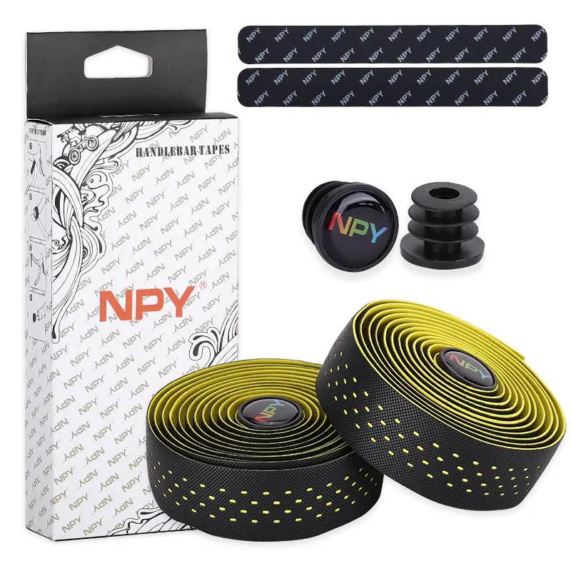 Road Bike Bar Tape Breathable Bicycle Bar Tape EVA/PU Anti-Skid Shock Absorber Bike Wrap Tape with 1 Pair Bar Plugs