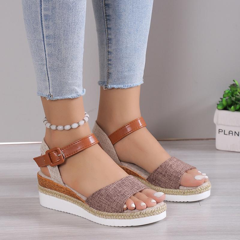 Fashion Summer Sandals Women Shoes Outdoor Sandals Ladies Shoes Non-Slip Wedge Sandals Retro Women Sandal Footwear