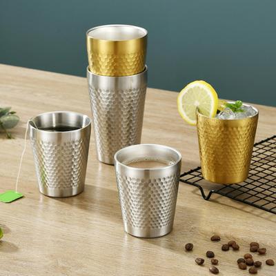 175 ml/300 ml Bierbecher, verschleißfester, bruchfester doppelwandiger Getränkebecher aus Edelstahl für Bars
