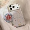 Transparent Star iPhone 17 Pro Max Case with Gold Magnetic Stand