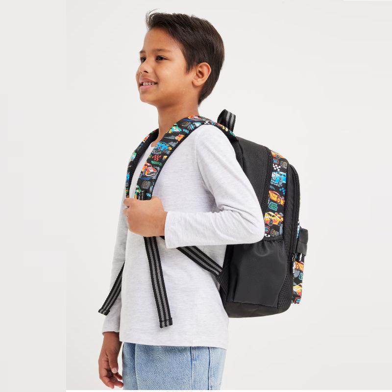 Smiggle Cartoon Backpack for Primary Students with Name Card & Trolley
