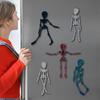 Poseable Skeleton Fridge Magnet 3D Printed Articulated Full Body Skeleton with Movable Joints Halloween Mini Skull Fridge Magnets for Home Decor