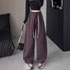 Scimitar sweatpants women's spring and autumn new high-waisted loose straight casual drape lazy wind wide-leg pants