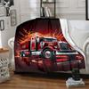 Truck Driver Flannel Blanket Soft Warm All-Season Throw, Design for Camping, Car Travel, Hiking Sofa, Bed, Office Perfect Gift for Parties